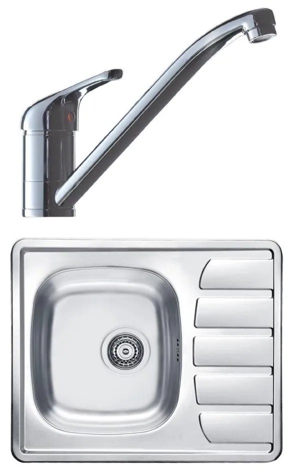 ALVEUS SETA265 - Kuchynský drez ZOOM+drezová batéria RIVIERA 14,8 cm satin/chróm