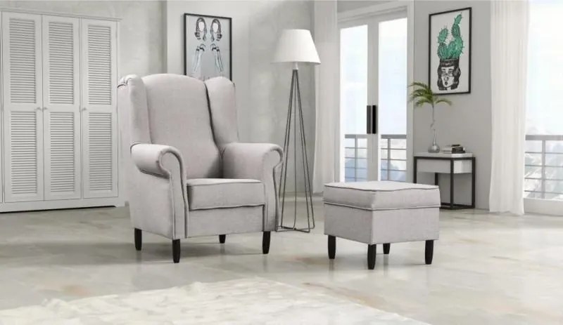 Kreslo s taburetom Tom