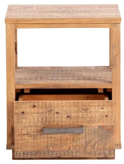 furniture-nabytek.cz - Masívny nočný stolík z borovice, lakovaný, prírodná farba – 40×40×50 cm
