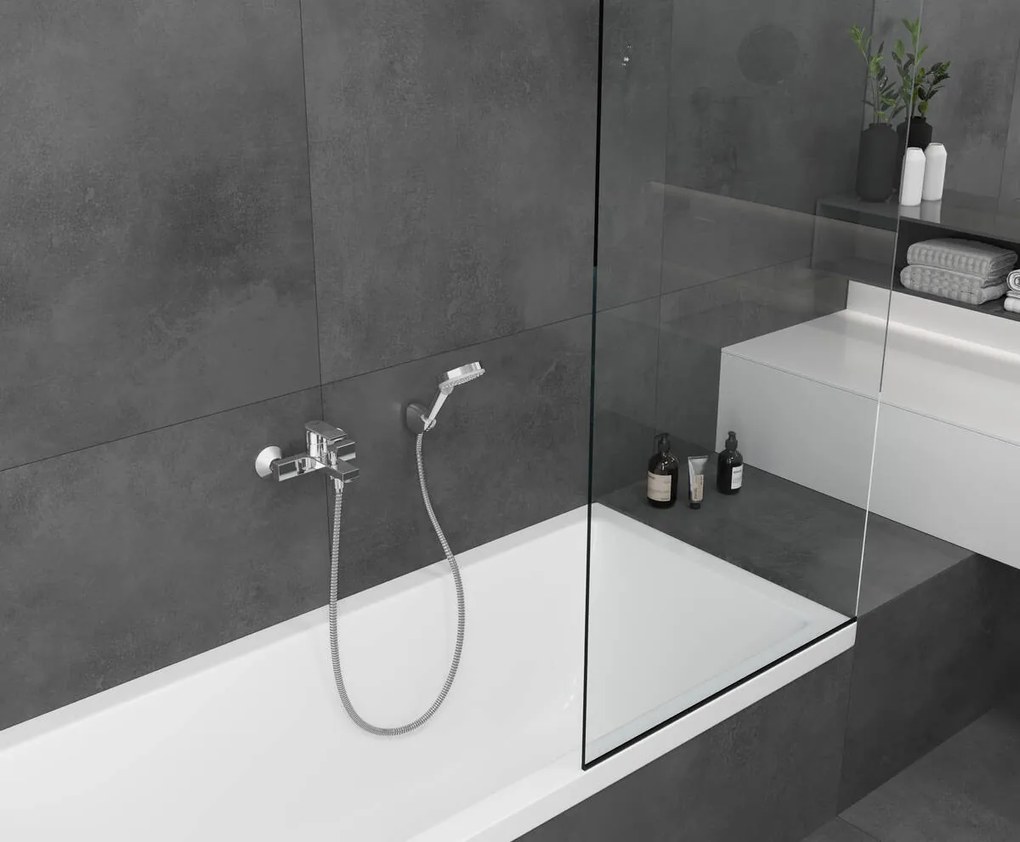Hansgrohe Vernis Shape, nástenná vaňová batéria, čierna matná, HAN-71450670