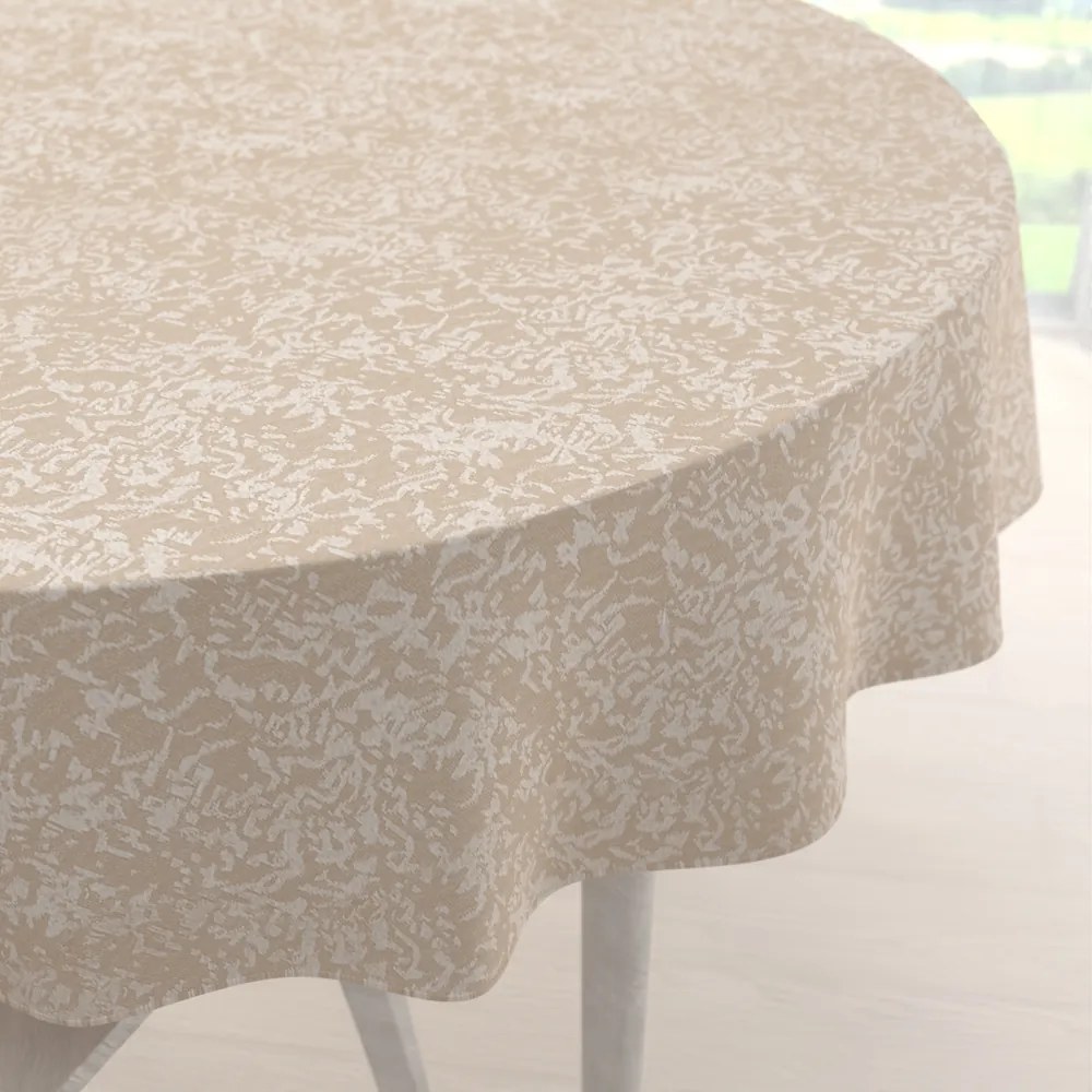 Biante Teflónový okrúhly obrus TF-097 Venezia púdrovo béžový Ø 80 cm