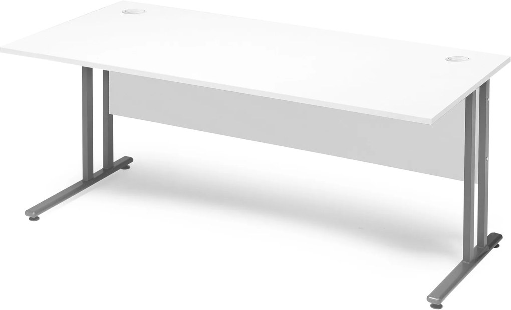 Kancelársky pracovný stôl Flexus, rovný, 1600x800 mm, biela