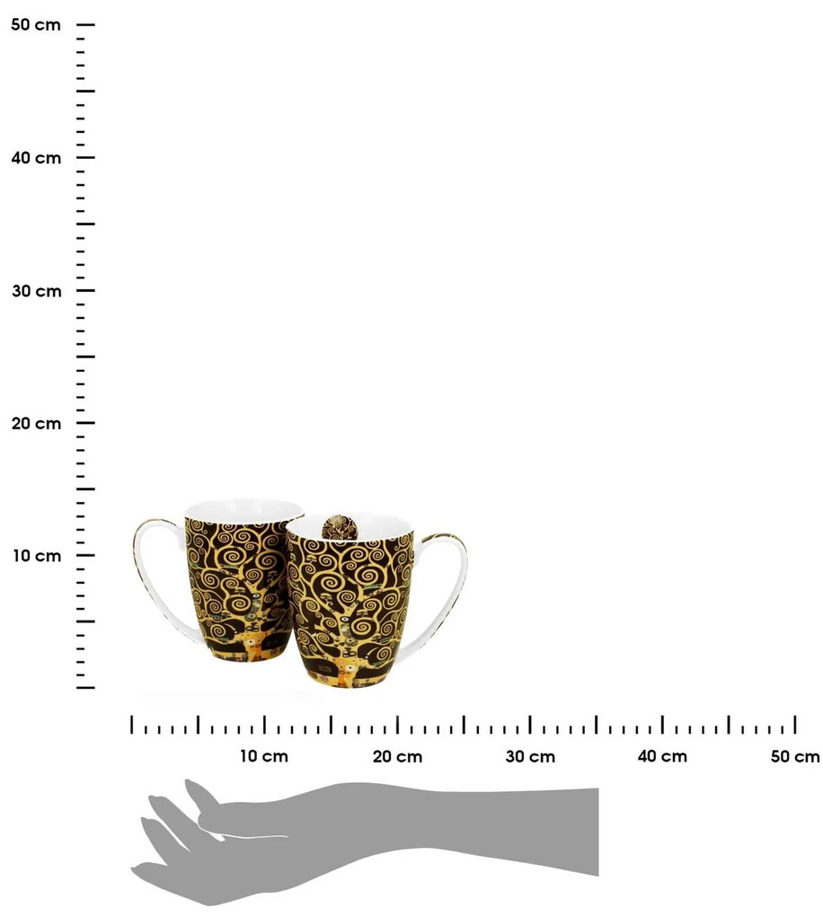 Porcelánový hrnček Klimt Tree Of Life 350 ml sada 2ks