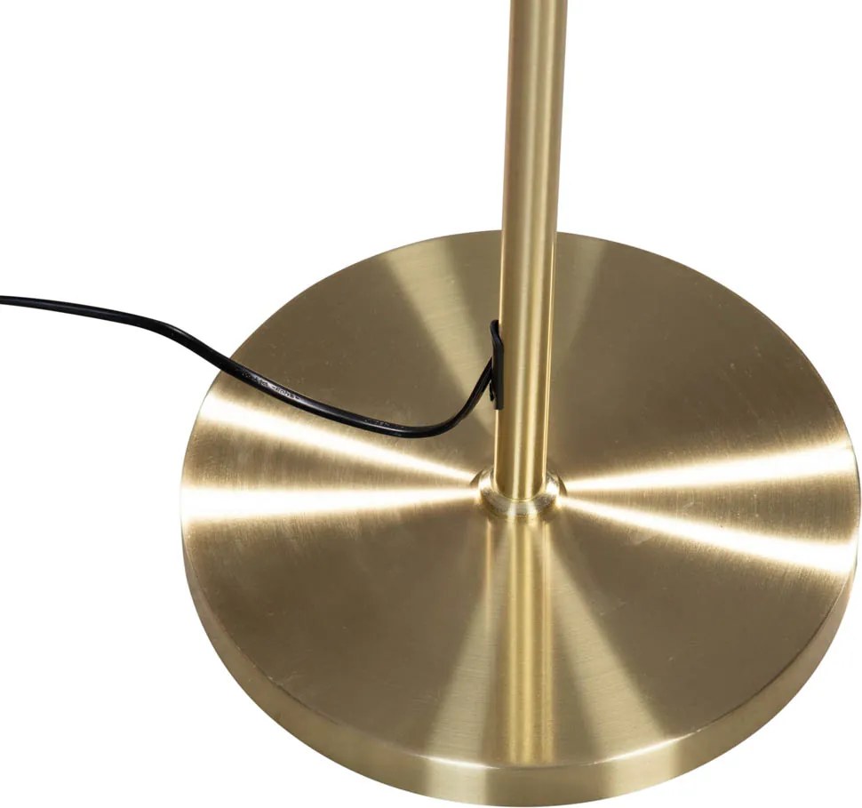 Stojacia lampa zlatá s oválnym zamatovým tienidlom zelená 50 cm - Parte