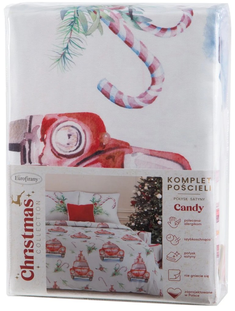 VIANOČNÉ OBLIEČKY Z MIKROVLÁKNA CANDY 200X220 CM, 2KS 70X80 CM VZOROVANÉ