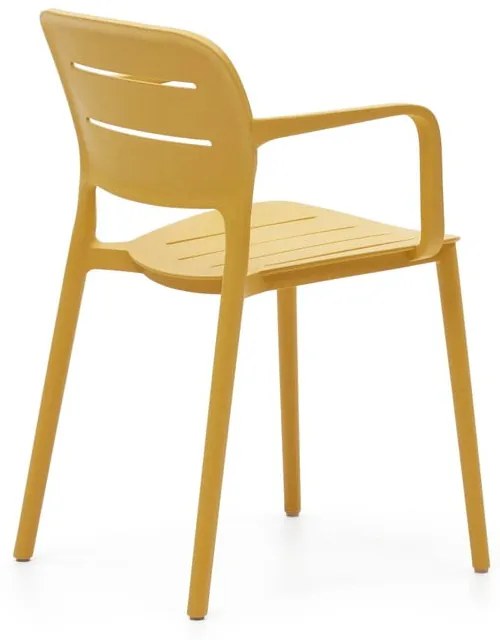 Žltá plastová záhradná stolička Morella – Kave Home