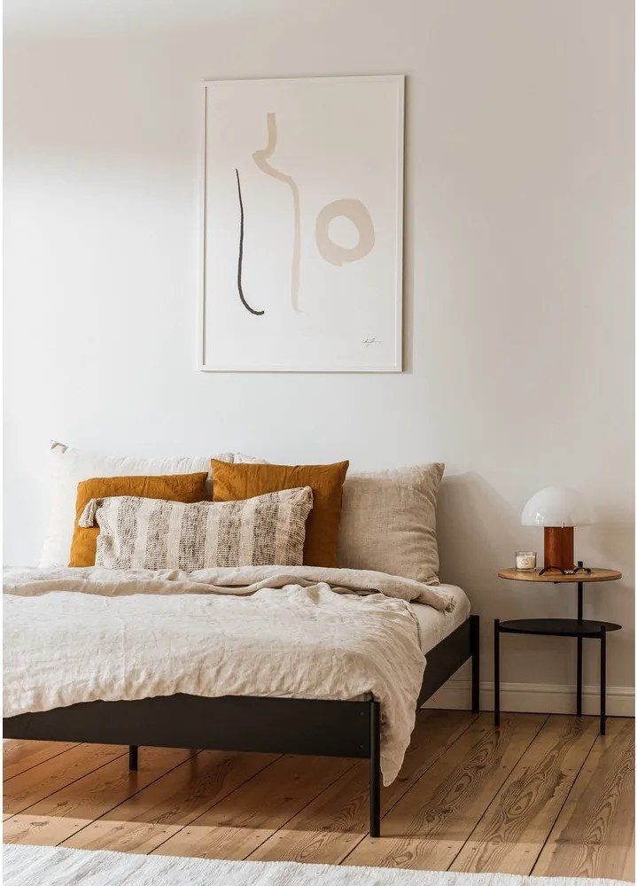Biela oceľová dvojlôžková posteľ bez čela s roštom 160x200 cm Eton Basic – noo.ma