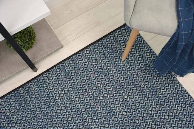 Koberec SIZAL LOFT 21144 ROMBY Cik Cak čierny / strieborný / nebeský