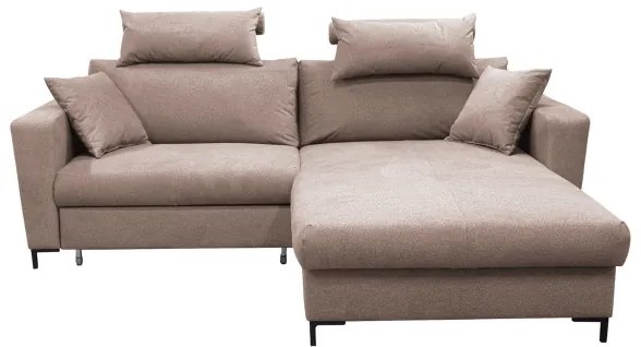 Rozkladacia rohová sedacia súprava HORTA do tvaru L, pravá, ružová, s úložným priestorom