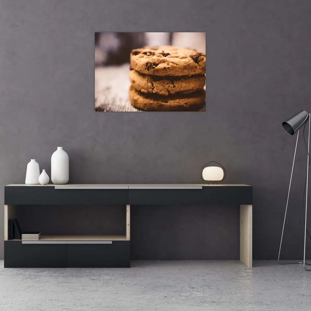 Sklenený obraz cookies sušienok (70x50 cm)