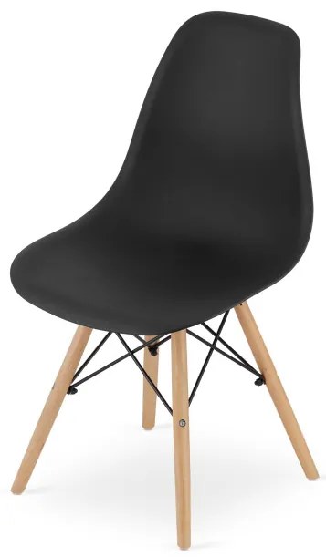 Set troch jedálenských stoličiek OSAKA čierne (hnedé nohy) (3ks)