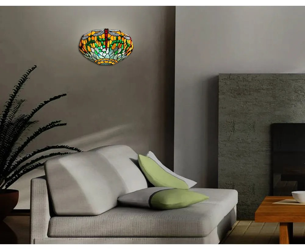 Kolekcia Tiffany lampy vzor DRAGONFLY GREEN