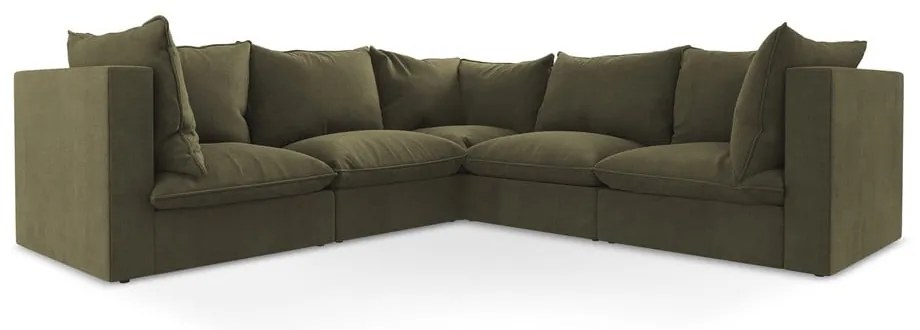 Khaki rohová pohovka Manao – Makamii