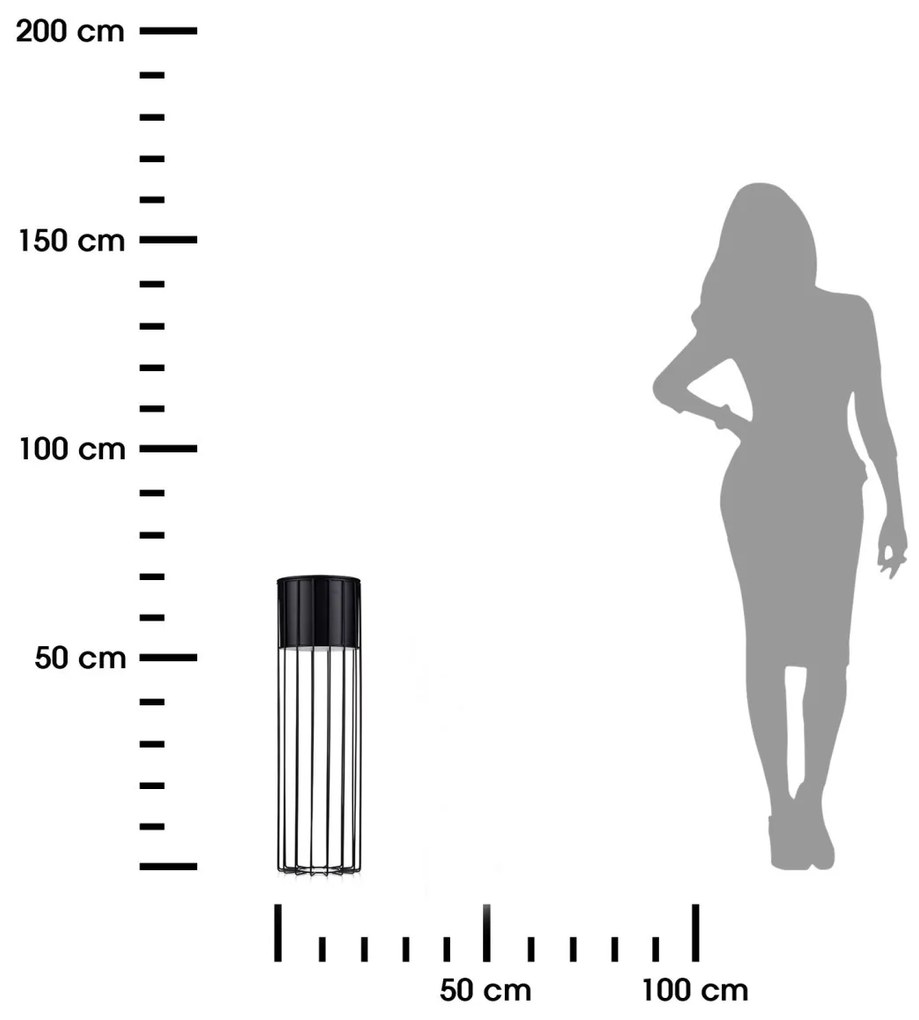 Kvetináč na stojane LOFT I 70 cm čierny