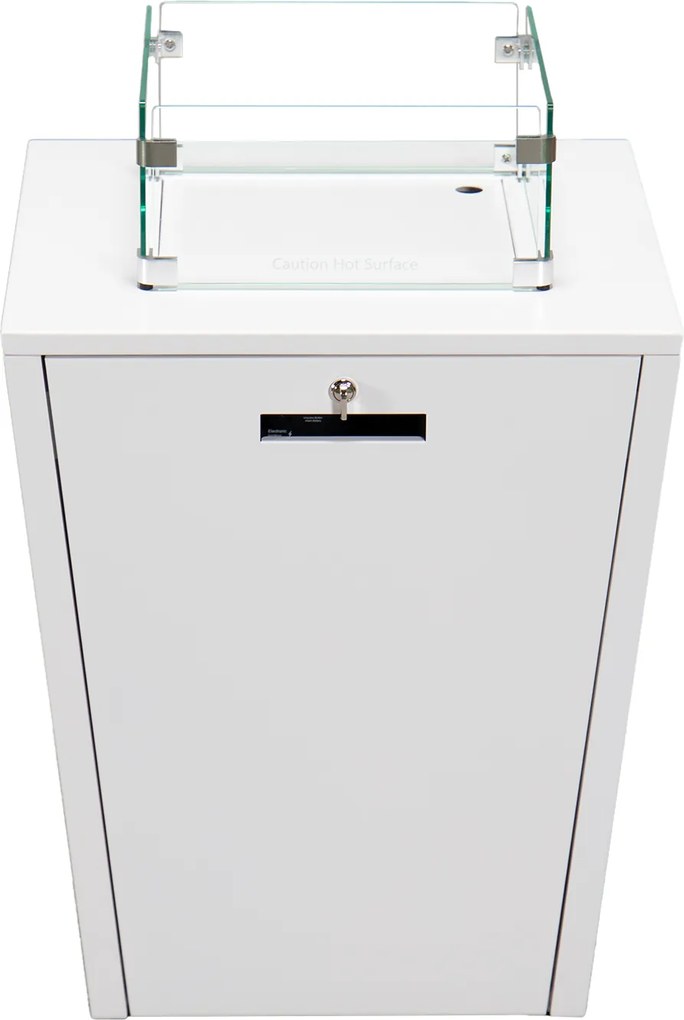 Stôl s plynovým ohniskom Berry biely