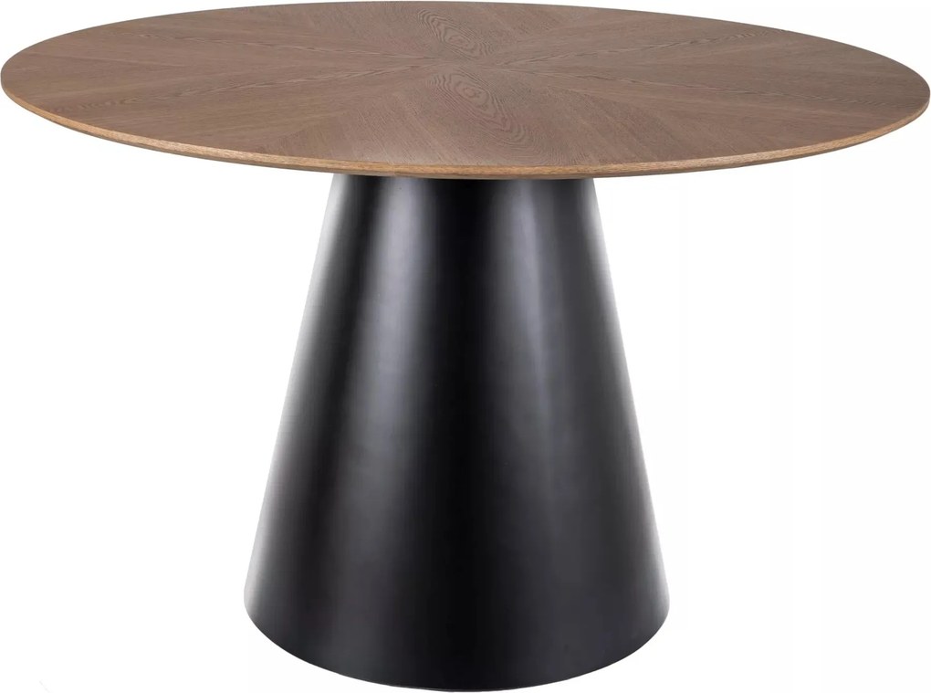 Kulatý jídelní stůl Angel 120 cm dub přírodní/černý