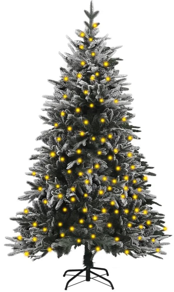 Osvetlený umelý vianočný stromček, zasnežený 120 cm, PVC a PE 3077783