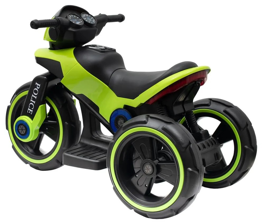 Detská elektrická motorka Baby Mix POLICE zelená