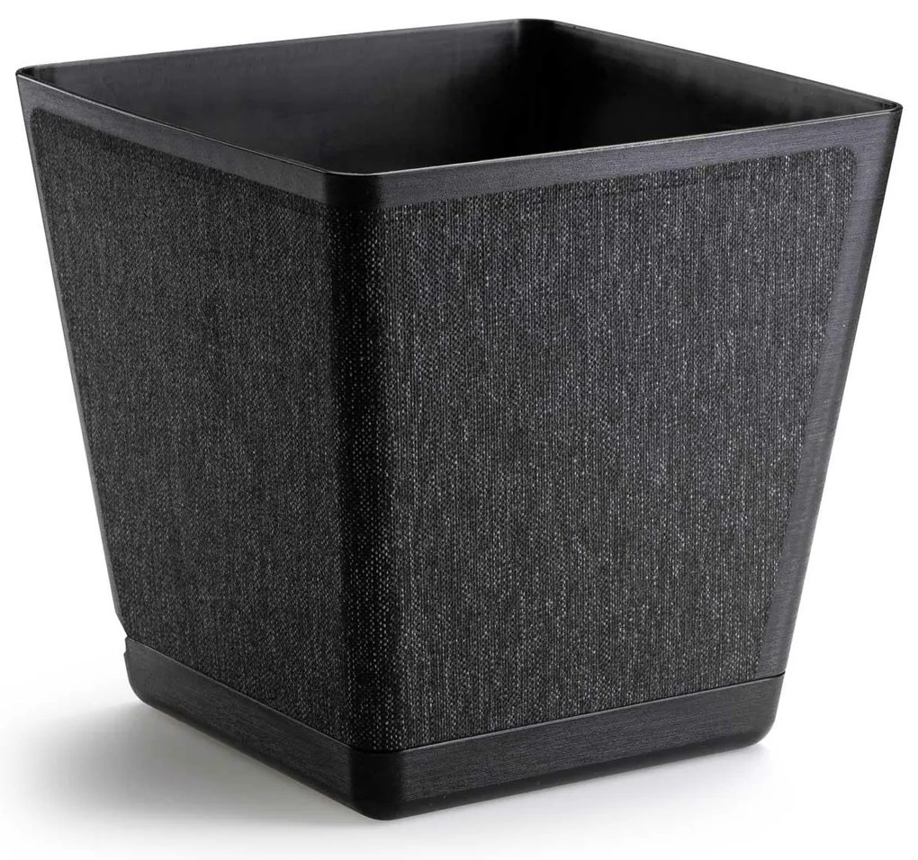 PLASTOVÝ KVETINÁČ PILEA TX 24X24 CM ČIERNA