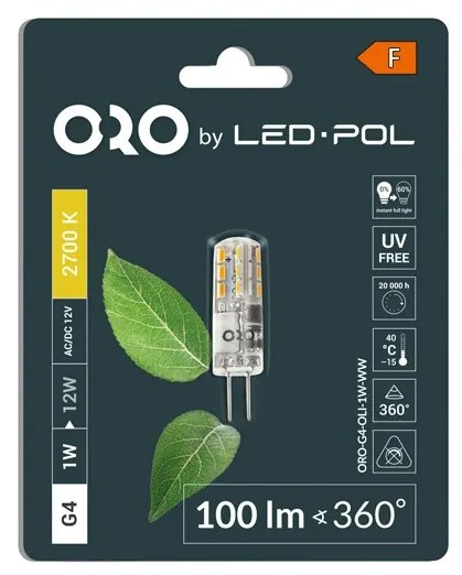 LED žiarovka G4 OLI 1W Farba: 2700K Teplá biela