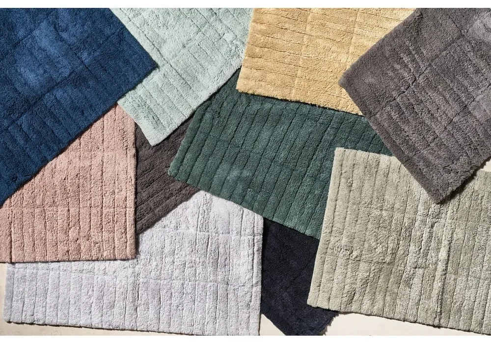 Petrolejovozelená bavlnená kúpeľňová predložka Zone Tiles, 80 x 50 cm
