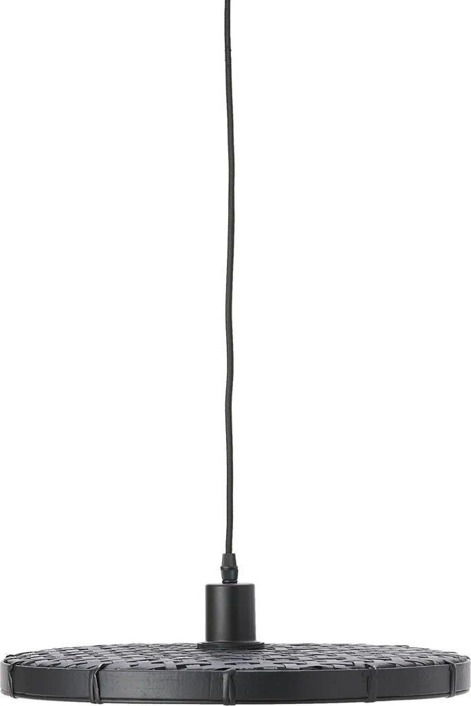 Čierne ratanové svetlo Paloma s výpletom - Ø 40 * 3cm / E27