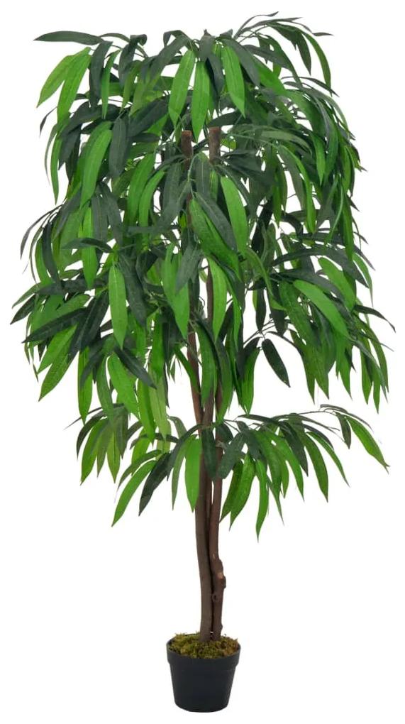 vidaXL Umelá rastlina mangovník s kvetináčom 140 cm zelená