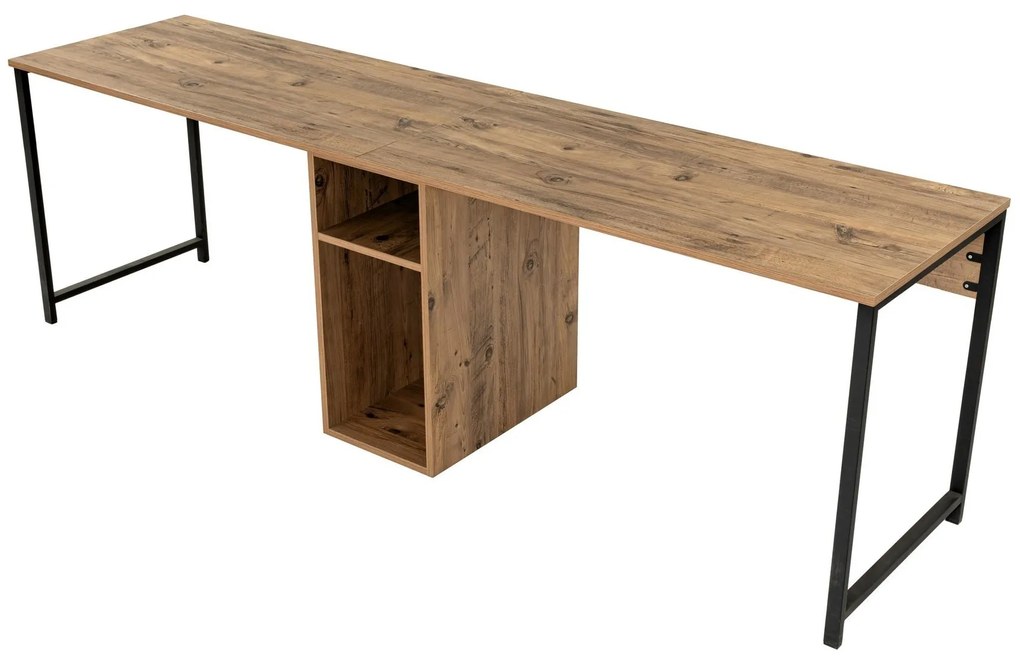 Kancelárska zostava pre 2 osoby TWIN borovica atlantská/čierna