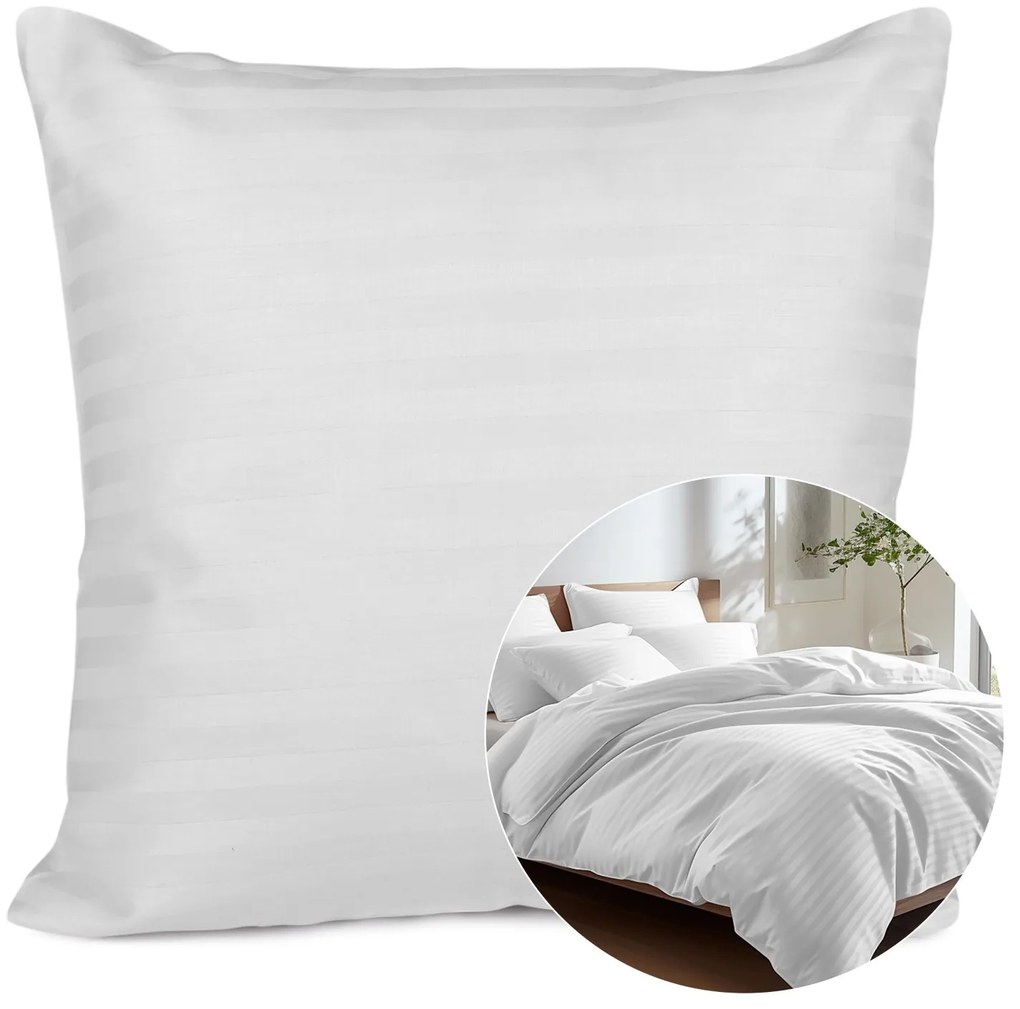 SATÉNOVÁ OBLIEČKA NA VANKÚŠ CIZGILI EXCLUSIVE 40X40 CM BIELA