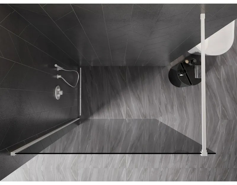 Mexen, Mexen Kioto-X sprchová stena 60 x 200 cm, grafit 10 mm, biela - 800-060-101-20-40-X