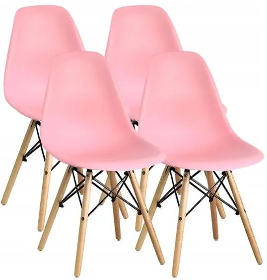 Bestent Jedálenské stoličky 4ks ružové škandinávsky štýl Classic