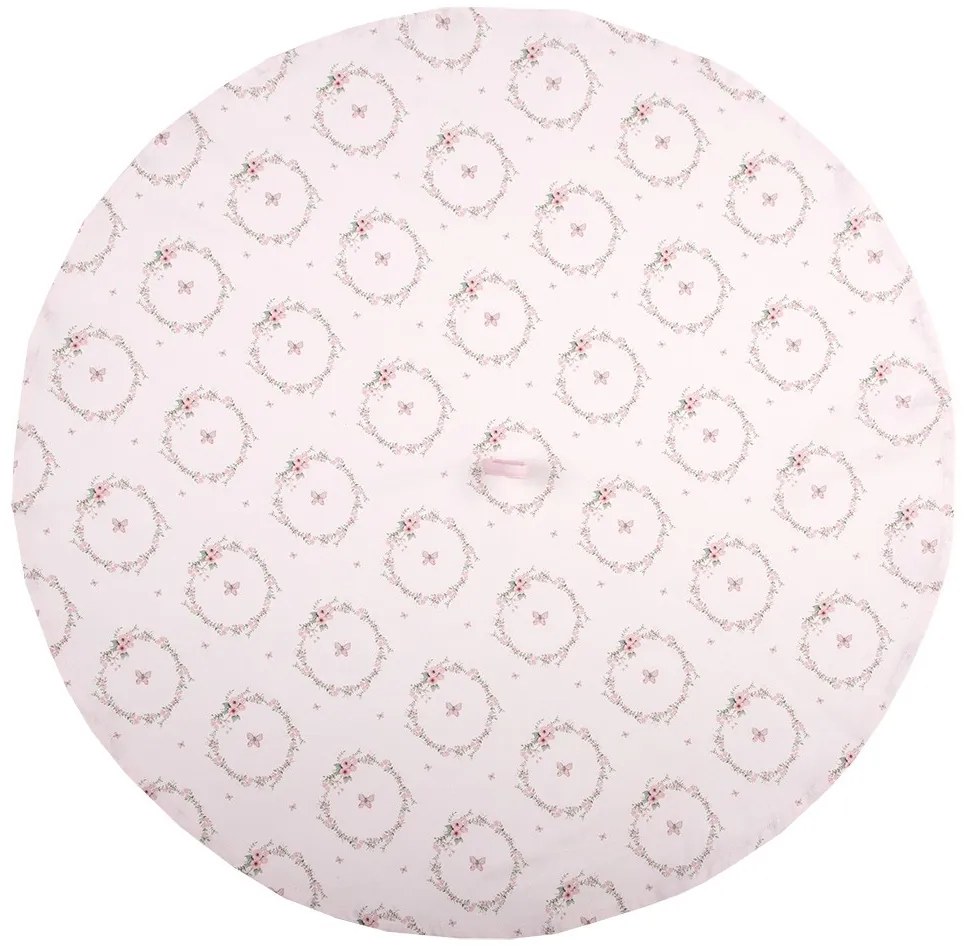 Bavlnená okrúhla utierka s kvetmi Floral Easter Bunny - Ø 80 cm