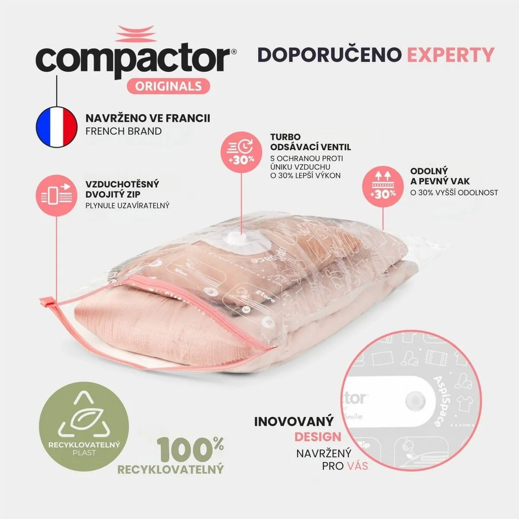 Compactor 3-dielna sada vákuových vriec Compactor Bag Aspispace
