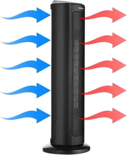Sencor - Ventilátor s keramickým vykurovacím telesom 1300/2200W/230V čierny + diaľkové ovládanie