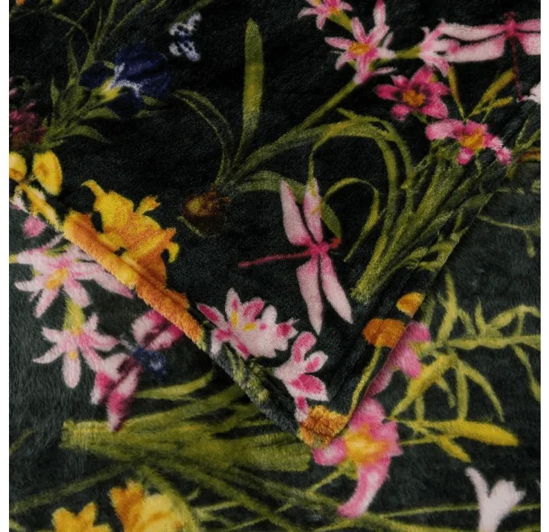 Mikroplyšová deka MYSTIC GARDEN, tmavozelená Rozmer: 200 x 220 cm