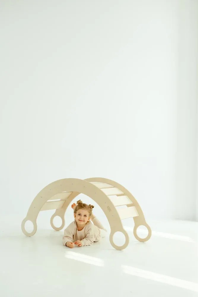 Montessori drevená hojdačka prírodná L Čierna