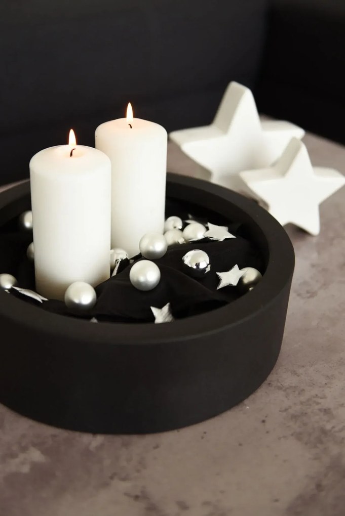 Miska na dekorácie CIRCULO, sklolaminát, Ø 30 cm, antracit