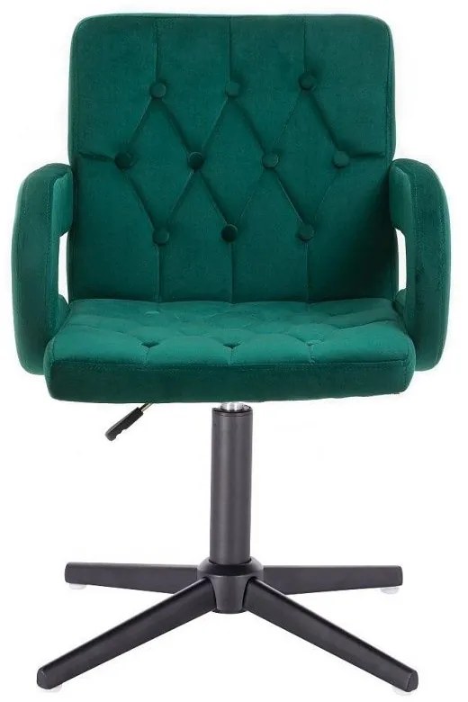 LuxuryForm DESIGN Stolička BOSTON VELUR na čiernom kríži - zelená