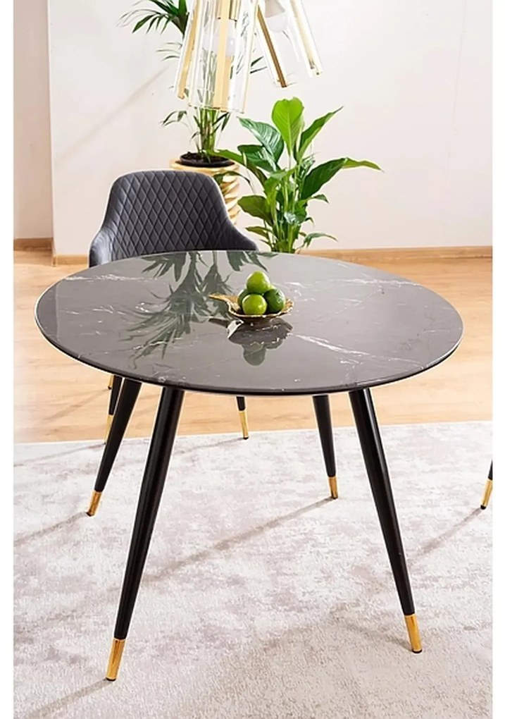Okrúhly jedálenský stôl Cyryl 100 cm čierny
