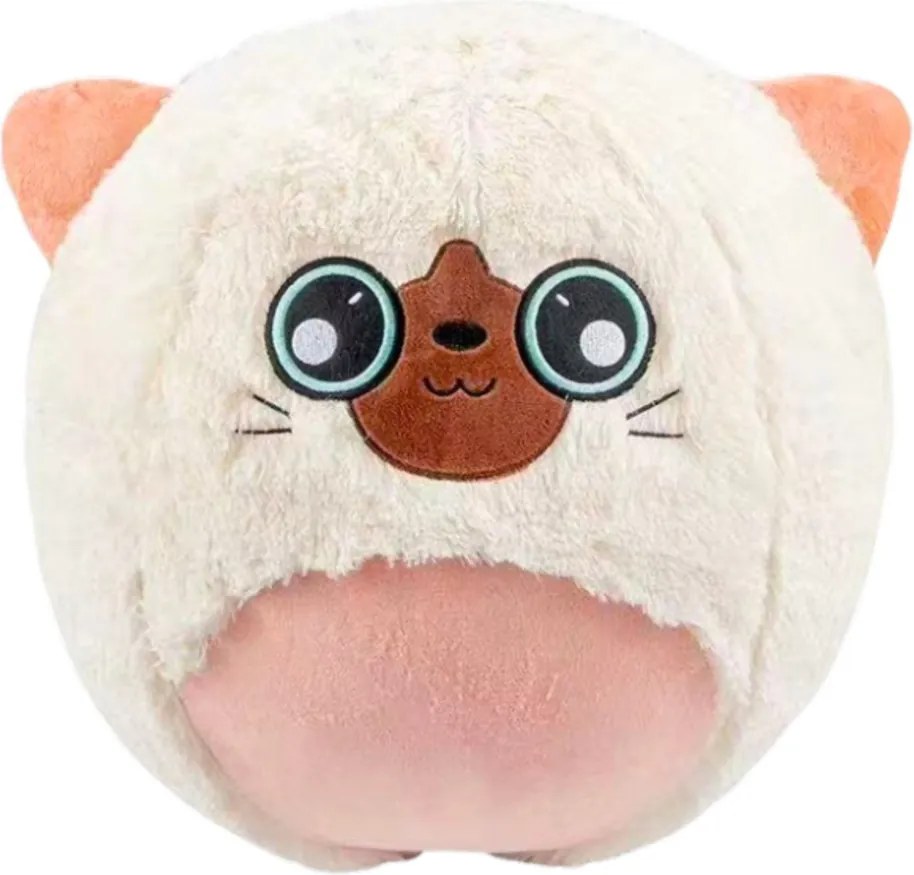 LEAN Toys Skákacia lopta Rastúca plyšová mačka Biela pumpa 50 cm