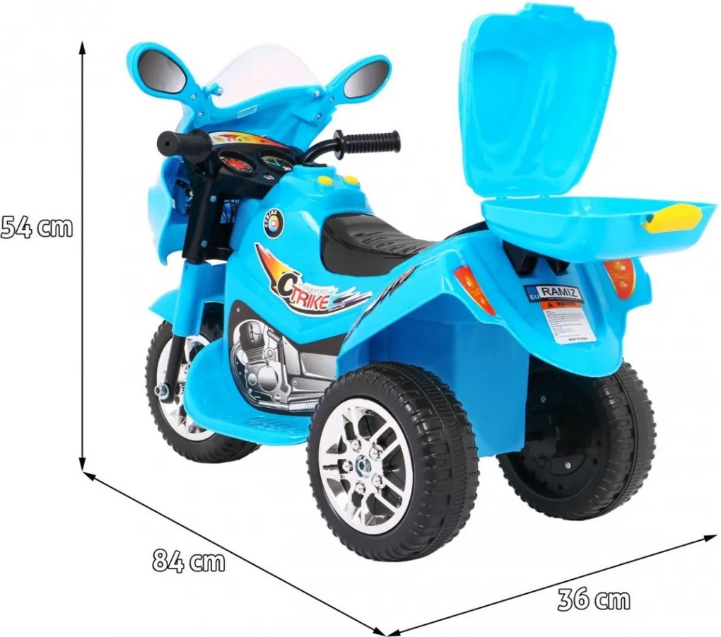 Ramiz Detská elektrická trojkolka BJX-088 Modrá + zvuky + svetlá