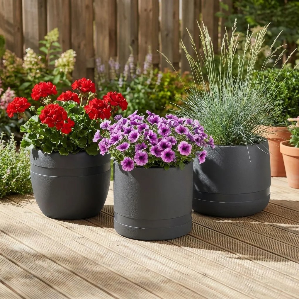 Květináč LUNA Vase 42 cm antracitový