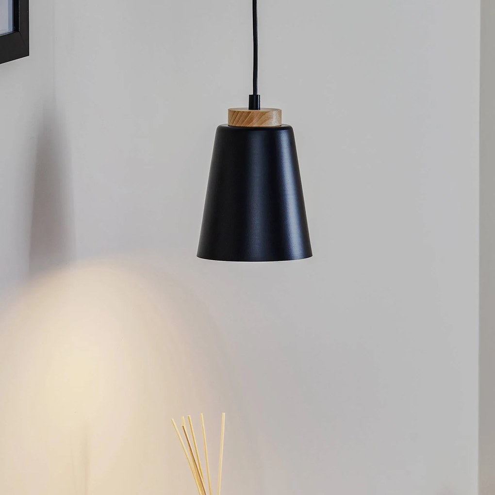 Závesná lampa Bolero 1, jedno-plameňová, čierna