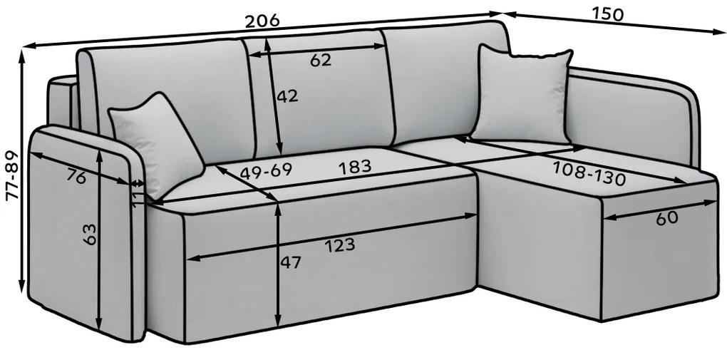 AKCIA Béžová rohová sedacia súprava HADSON - pravý roh II. akosť