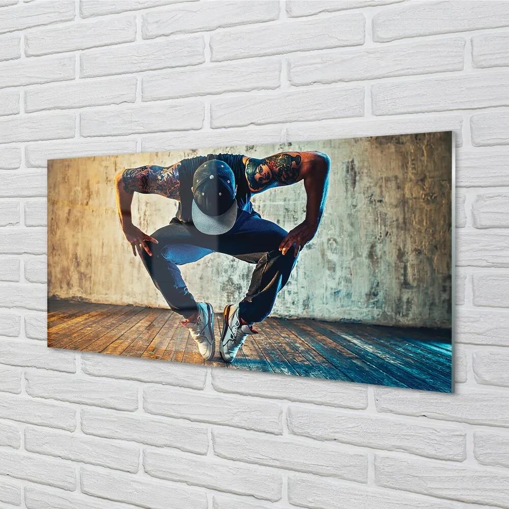 Sklenený obraz Muž hip-hop 100x50 cm