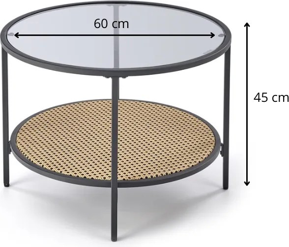Konferenčný stolík Dakota 60 cm hnedý/číry