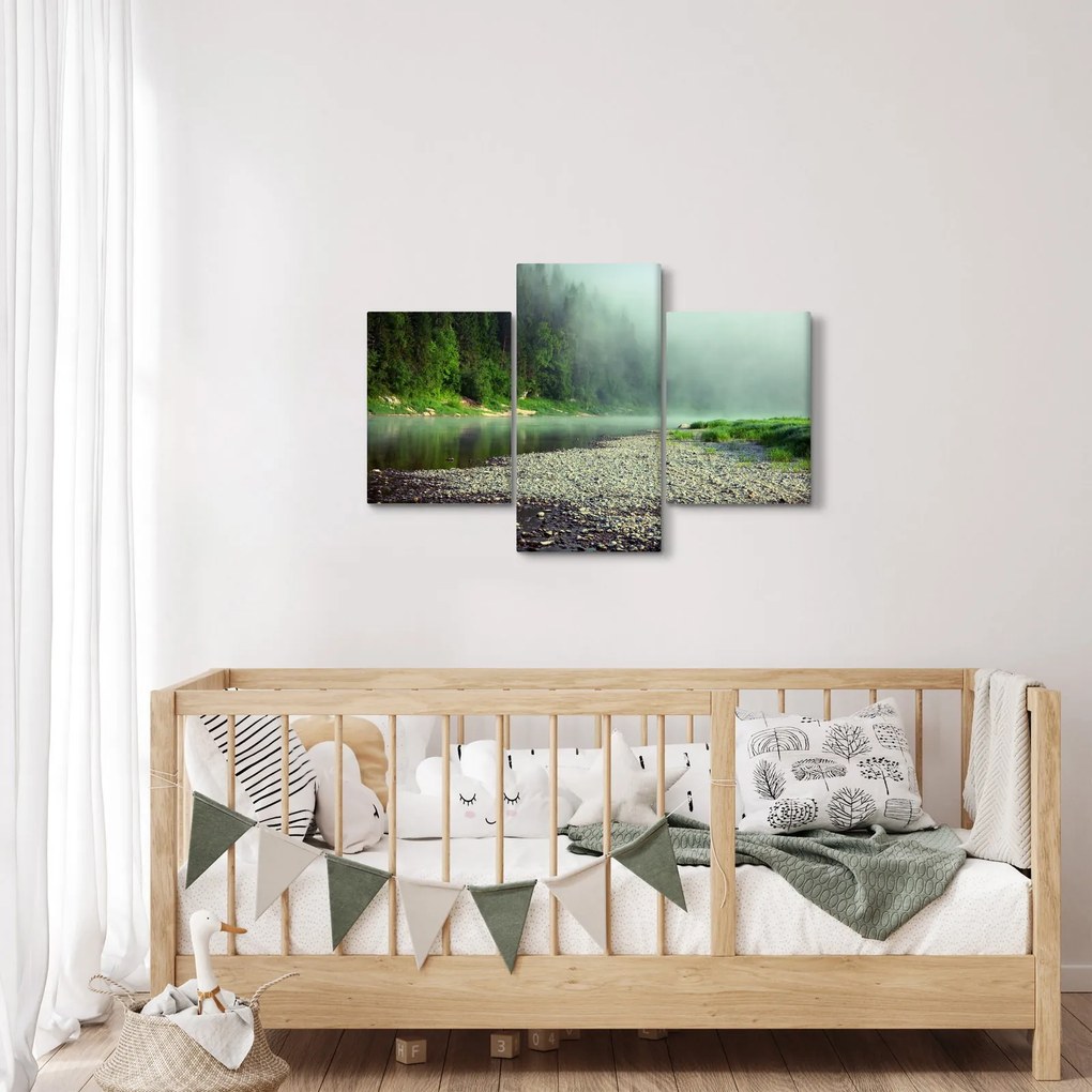 Obraz - Rieka pri lese (90x60 cm)