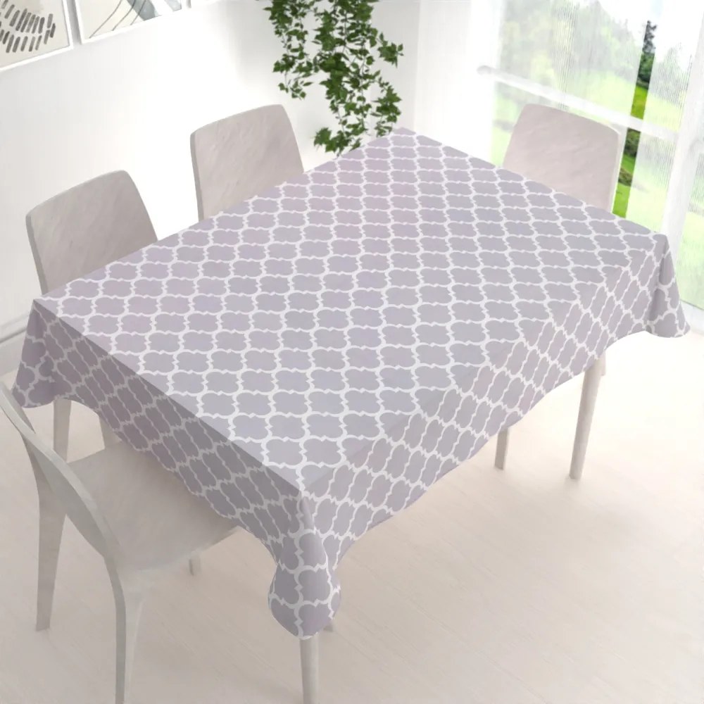 Biante Bavlnený obdĺžnikový obrus Sandra SA-188 Sivé Maroko 120x200 cm