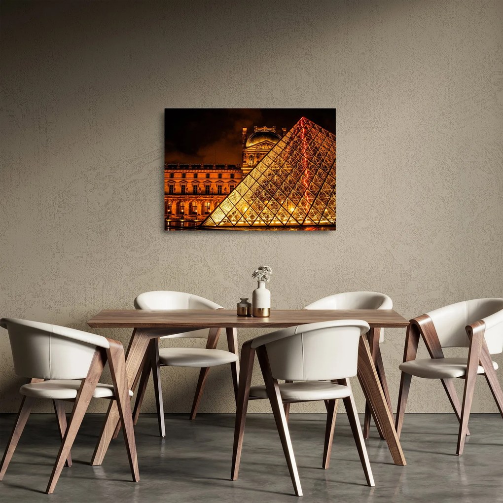 Sklenený obraz Louvre v Paríži (70x50 cm)