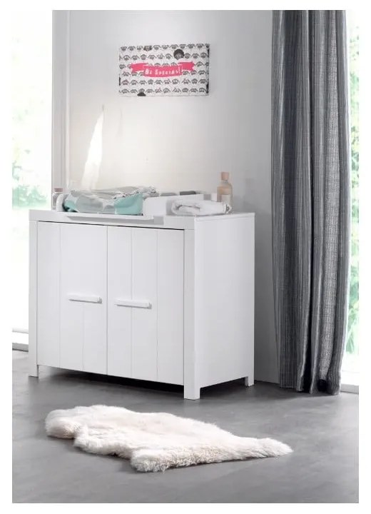 Biela detská skrinka z borovicového dreva 100x87 cm ERIK – Vipack